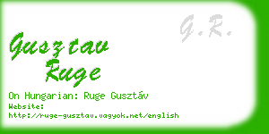 gusztav ruge business card